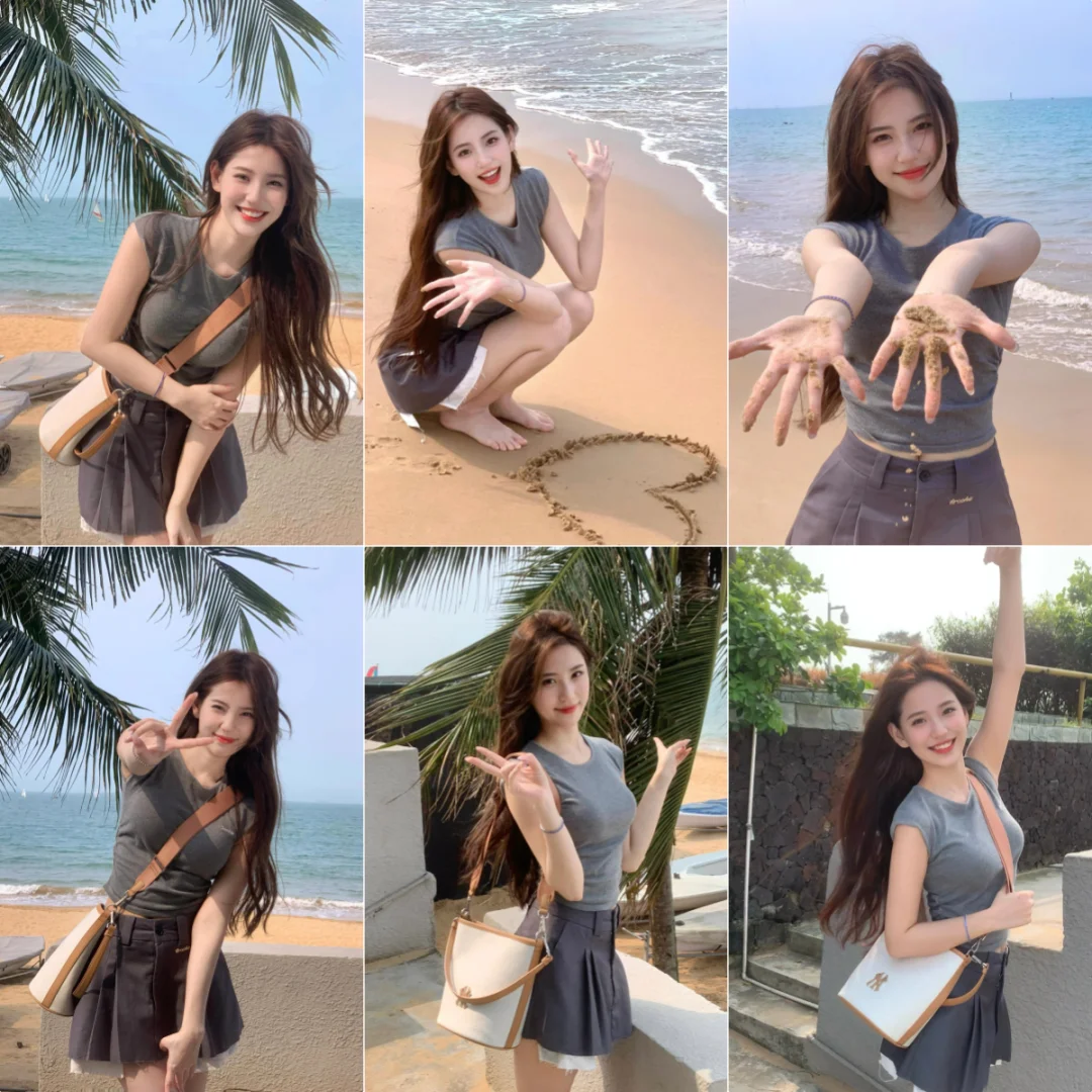 腕抱着倾き笑顔